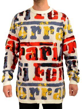 Scuderia Ferrari Fluid Jacquard Graffiti Wool Pullover Sweater US M IT 50